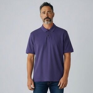 James Perse Polo Shirt Mens Small Purple Supima Cotton Short Sleeve Made USA